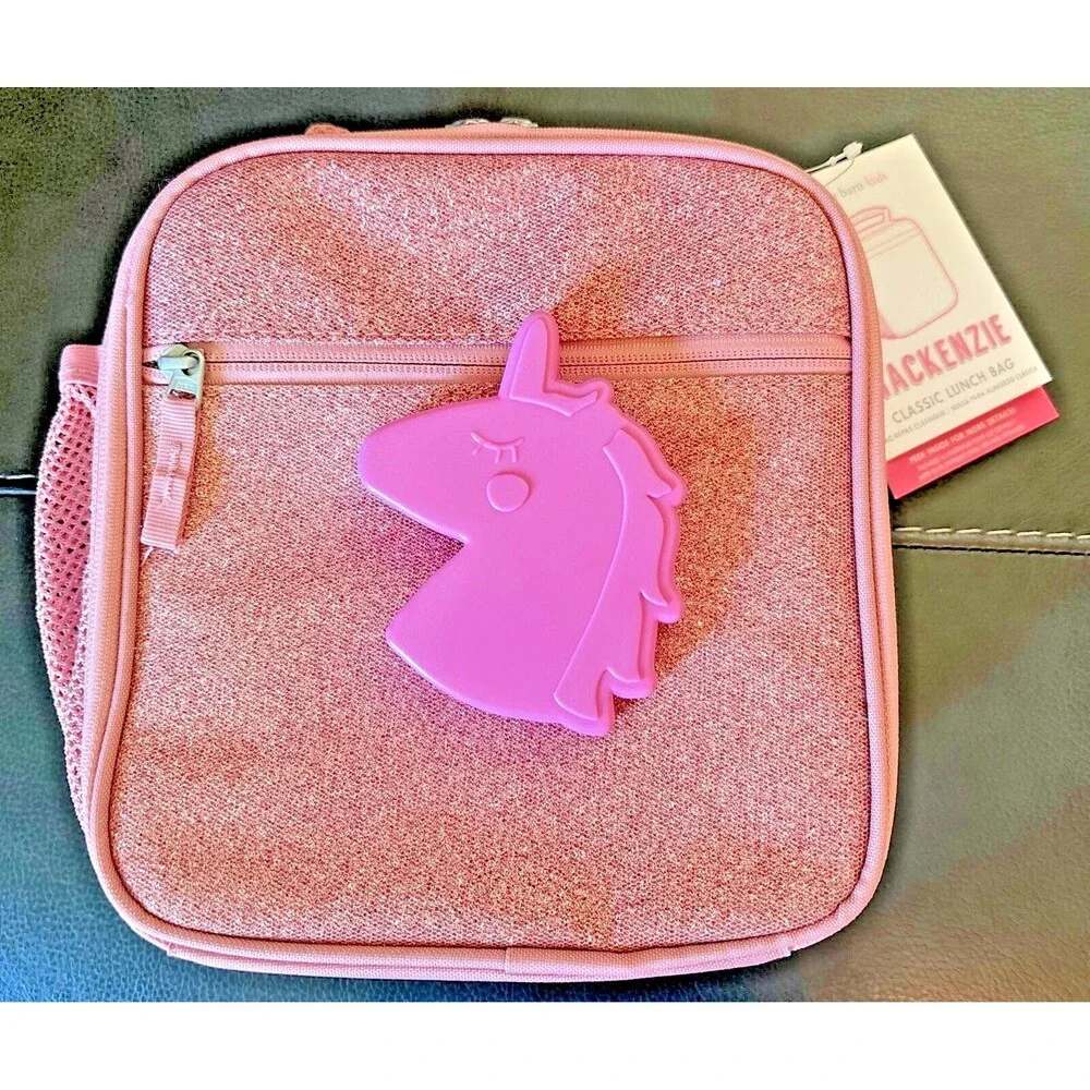 Pottery Barn LUNCH BOX BAG School Glitter+ Unicorn Barbie girl Travel SET h